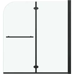 vidaXL Faltbare Duschkabine 2 Paneele ESG 120x140 cm Schwarz