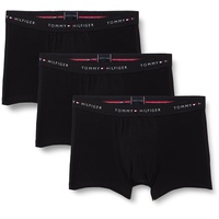 Tommy Hilfiger Herren 3er Pack Boxershorts Trunks Unterwäsche, Schwarz (Black/Black/Black), S