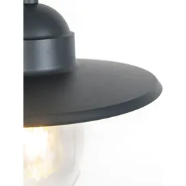 QAZQA Hängelampe Stahl/Glas IP44 E27 spritzwassergeschützt anthrazit