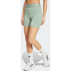 Shorts ADIDAS PERFORMANCE "TF SHO L", Damen, Gr. S, Länge 5, silber (silber grün), Obermaterial: 73% Polyester, 27% Elasthan, sportlich, Hosen