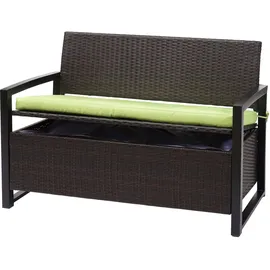 Mendler HWC-F39 2er Sitzbank 120 x 60 x 45 cm Braun/Grün