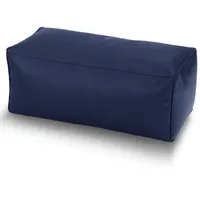 Green Bean Green Bean® Sitzhocker aus Kunstleder - Pouf mit EPS Perlen Füllung - 70x33x28cm - perfekte Ergänzung zum Sitzsack - Sitzwürfel Fußhocker Dunkelblau
