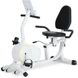 SportPlus Heimtrainer SP-RB-9500-W-iE, Liegeheimtrainer, App Kompatibilität, 6 Trainingsprogramme, weiß schwarz