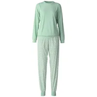 CALIDA Flower Nights Bündchen-Pyjama Damen, weich, pflegeleicht, elastischer Hosenbund,