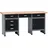 KÜPPER Werkbank Holz 170 cm x 84 cm x 60 cm schwarz 6 Schubladen 1 Tür