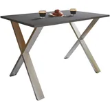 VCM XonaX Esstisch 80x80 anthrazit, silberfarben. - Schwarz