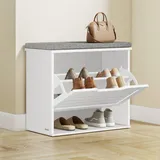 VASAGLE Schuhbank 30 x 60 x 53,5 cm wolkenweiß/Taubengrau