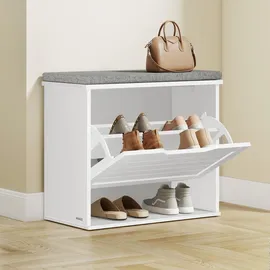 VASAGLE Schuhbank 30 x 60 x 53,5 cm wolkenweiß/Taubengrau