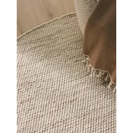 benuta Pure Wollteppich Creme, Textil, Uni, rund 200x200 cm Care - Fair, Handmade in India, pflegeleicht, Teppiche - Böden, Teppiche, Naturteppiche