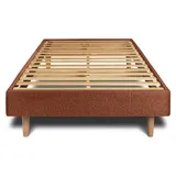 Lattenrost – Bouclé-Stoff– Bausatz zur Selbstmontage - 90x190 cm - Orange