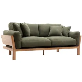 miliboo Couch Stoff 3-Sitzer Khaki