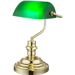 LED Bankerlampe Schreibtischleuchte grün Tischlampe Büro Bibliothek Schreibtisch Antik Messing Tischleuchte