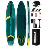 COIL SUP-Board Aufblasbares SUP Board Set – Stand Up Komplettset, (Set, mit Paddel, mit Pumpe), wasserdichte Handytasche, Stabil, Leicht, Zubehör grün 335 cm