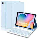 Lielax Hülle mit Tastatur für Samsung Galaxy Tab S6 Lite (Deutsches QWERTZ)-Magnetically Detachable Tastatur Schutzhülle mit Pencil Halter für Tab S6 Lite 10,4”(P620/P625/P610/P613/P615/P619), Blau