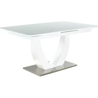 Jockenhöfer Esstisch ULM Hochglanz, mit Synchronauszug, Breite 160-200 cm weiß