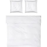 Möve Noblesse Bettwäsche-Set 200x200 cm + 2 * 80x80 cm aus 100% Baumwolle, White/Champagne