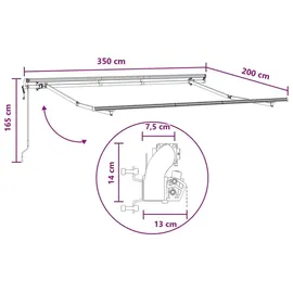 vidaXL Einziehbare Markise 3,5 x 2 m taupe