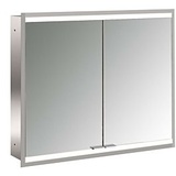 Emco prime Unterputz-Lichtspiegelschrank 949706334 800x730mm, 2-türig, aluminium/weiss