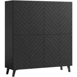 P & B Highboard Phuket 120 x 130 x 39 cm Schwarz