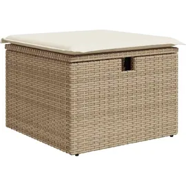 vidaXL 6-teiliges Garten Sofaset mit Kissen Beige Polyrattan