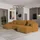 masseno Eckcouch Polyester U-Form mit Schlaffunktion 2-Sitzer Gelb