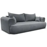 Deine Möbel 24 Schlafsofa BAKU Sofa Couch Bouclé-Stoff 247x90 cm Wohnzimmer, Creme Beige Hellgrau Grau Dunkelgrau Graubeige 2 Teile, mit Schlaffunktion grau