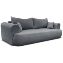 Deine Möbel 24 Schlafsofa BAKU Sofa Couch Bouclé-Stoff 247x90 cm Wohnzimmer, Creme Beige Hellgrau Grau Dunkelgrau Graubeige 2 Teile, mit Schlaffunktion grau