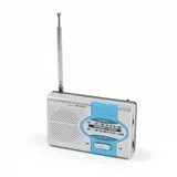 Yanmis Tragbares Radio, DK-2012 AM FM Batteriebedienete Radios mit Lautsprecher und Kopfhörerbuchse, Pocket Radio für Home Outdoor Travel (Silber Blau)