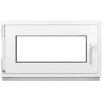 Framex Kellerfenster Fenster Kunststofffenster Weiß Breite x Höhe 90 x 50 cm (900 x 500 mm) 2-fach (32 mm) Dreh Kipp DIN Links - Premium - Alle Größen