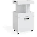 Vicco Rollcontainer Kamber Rollbare Küchen-Minibar Weiß 50x89 cm