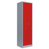 LÜLLMANN Putzmittelschrank 510724 feuerrot, lichtgrau 60,0 x 50,0 x 180,0 cm, aufgebaut