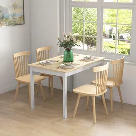 Homcom Küchentisch 120 x 75 x 75 cm beige