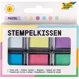 Folia Stempelkissen Pastell Weiß/Hellgelb/Flieder/Hellblau/Rosa/Hellgrün 6 St.