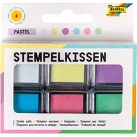 Folia Stempelkissen Pastell Weiß/Hellgelb/Flieder/Hellblau/Rosa/Hellgrün 6 St.