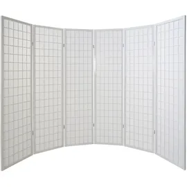 Homestyle4u 6-tlg Paravent in Weiß 264x175 cm