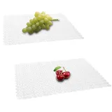 2 Stück Spülbeckenmatte, PVC Zuschneidbar Spülbeckeneinlage, Abtropfmatte Spüle, Geschirr Abtropfmatte, Keramik/Edelstahl Spülbecken Schutzmatte, Küche Zubehör, 30 x 40cm (transparent)