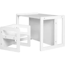 Kindersitzgruppe ROBA "3in1, weiß", weiß, Sitzmöbel-Sets, Kinder, MDF, als Wendehocker mit 3 verschiedenen Höhen verwendbar