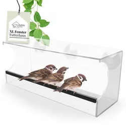 Fenster-Futterhaus Family - Robustes Acryl, Große Futterkapazität