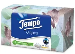 Tempo Original Taschentuchbox, 4-lagig 830324 , 1 Box = 80 Tücher, farbig sortiert