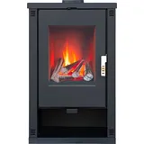 Kaminofen ALAZ K10M Schwarz 10 kW, Kamin Heizofen Dauerbrandofen Holzofen, Кaminholz Hüttenofen, Кaminfeuer, Briketts kamin, Fireplace wood - Schwarz