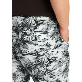 Tommy Hilfiger Big & Tall Chinoshorts "BT-BROOKLYN 7 INCH PRT SHORT-B", Herren, Gr. 46, N-Gr, blau (desert sky), Web, Obermaterial: 100% Leinen, TOMMY HILFIGER BIG & TALL, Hosen Chinoshorts, Große Größen, mit Allover-Druck