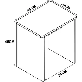 VCM Mid.you Hocker, Weiß, rechteckig, 40x45x30 cm Wohnzimmer, Hocker, Sitzhocker