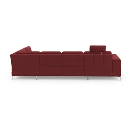 sit&more Wohnlandschaft SIT & MORE "Bendigo U-Form", rot, B:332cm H:84cm T:226cm, Sofas, Wohnlandschaft, inklusive Sitztiefenverstellung, Bodenfreiheit 12 cm, in 2 Fußfarben