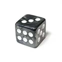 Würfel (schwarz, weiße Punkte)