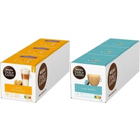 NESCAFÉ Dolce Gusto Latte Macchiato Vorratsbox 90 Kaffeekapseln & Flat White, 48 Kaffeekapseln, Arabica und Robusta Bohnen
