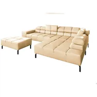 KAWOLA Ecksofa NELSON beige Leder Relaxfunktion