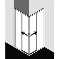 Kermi Liga Eckeinstieg-Hälfte Gleitt. 2-tlg. bodenfrei LIC2R093201PK Eck-Halbteil rechts, auf Duschplatz