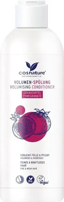 COSNATURE – Volumen-Spülung Granatapfel 250ml – Für feines & sensibles Haar – Verleiht Fülle & Glanz – NATRUE & Vegan Zertifiziert