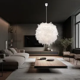 GLOBO Federlampe 1-flg. 60 cm rund weiß Textil