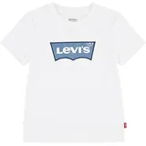 Levi's T-Shirt LEVI'S KIDS "LVN MY FIRST BATWING TEE", Jungen, Gr. 14 (164), weiß (hellweiß), Jersey, Obermaterial: 100% Baumwolle, bestickt, regular fit normal, Rundhals, gerader Abschluss, Shirts T-Shirt, mit Logo Stickerei